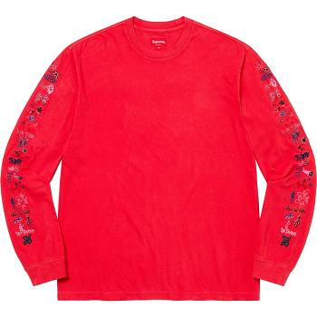 Supreme AOI Icons L/S Top Sweaters Red | AU324MA