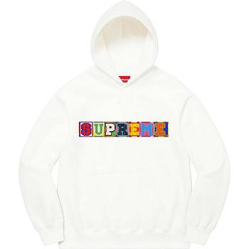 Supreme Beaded Hooded Sweatshirts White | AU282PQ