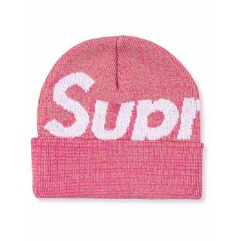 Supreme Big Logo Beanie Hats Pink | AU120RW
