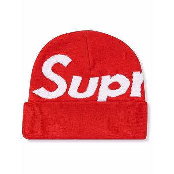 Supreme Big Logo Beanie Hats Red | AU121TV