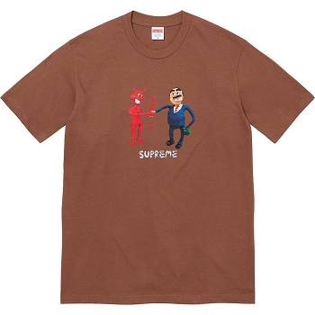 Supreme Business Tee T Shirts Brown | AU223EX