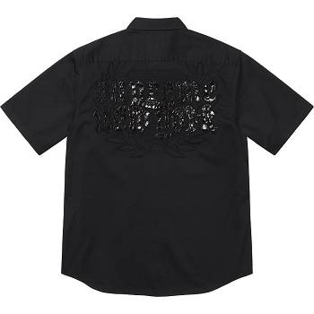 Supreme Croc Patch S/S Work Shirts Black | AU397XF
