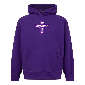 Supreme Cross Box Logo Hoodie Purple | AU533QZ