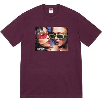 Supreme Eyewear Tee T Shirts Burgundy | AU236HK