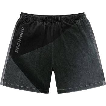 Supreme Geo Velour Shorts Black | AU373VD