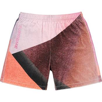 Supreme Geo Velour Shorts Pink | AU374BC