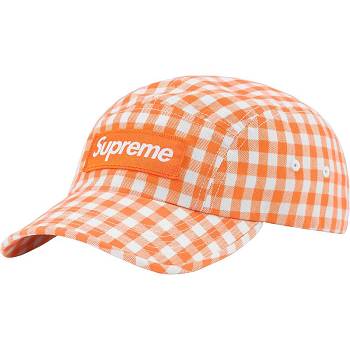 Supreme Gingham Camp Cap Hats Orange | AU126PQ
