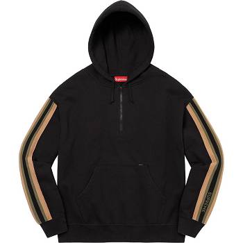 Supreme Half Zip Hooded Sweatshirts Black | AU303TV