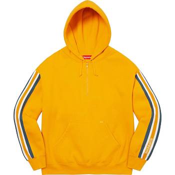 Supreme Half Zip Hooded Sweatshirts Gold | AU304YU