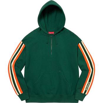 Supreme Half Zip Hooded Sweatshirts Green | AU301EX
