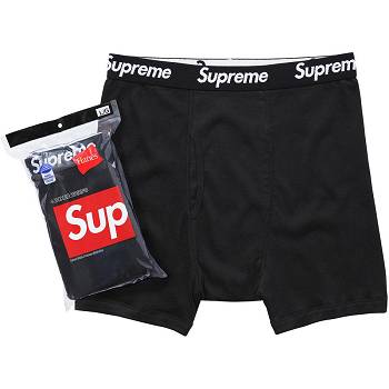 Supreme Hanes® Boxer Briefs (4 Pack) Underwear Black | AU102SO