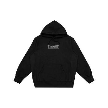 Supreme Kaws Chalk Logo Hoodie Black | AU526ZG
