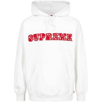 Supreme Lace Detail Logo Hoodie White | AU523JJ