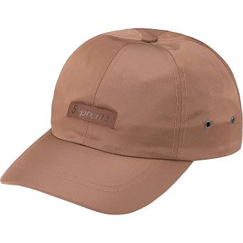 Supreme Leather Patch 6-Panel Hats Brown | AU130FM