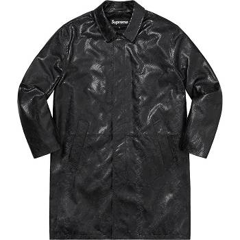 Supreme Leather Snake Trench Jackets Black | AU463OR