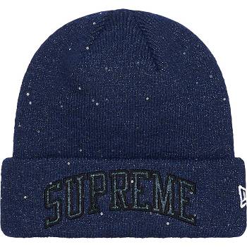 Supreme New Era® Metallic Arc Beanie Hats Navy | AU153AP