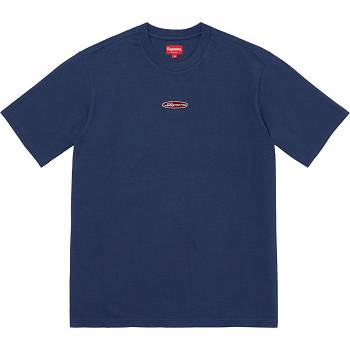 Supreme Oval Logo S/S Top Sweaters Navy | AU348BC