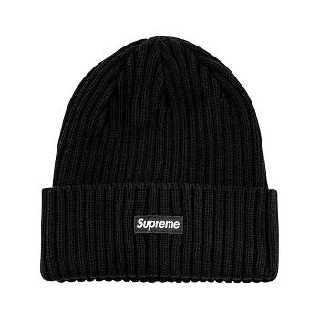 Supreme Overdyed Logo Beanie Hats Black | AU116MA
