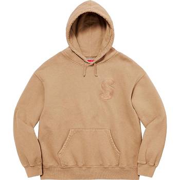 Supreme Overdyed S Logo Hooded Sweatshirts Brown | AU287GL