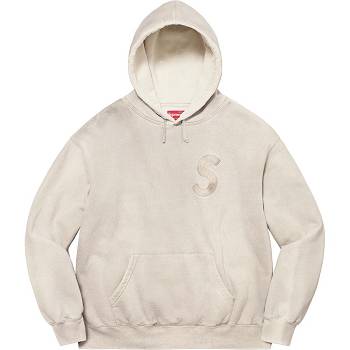Supreme Overdyed S Logo Hooded Sweatshirts White | AU289JJ