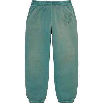 Supreme Overdyed S Logo Sweatpant Pants Aqua | AU414SO