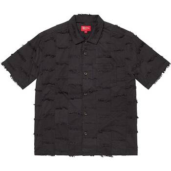 Supreme Patchwork S/S Shirts Black | AU386PQ