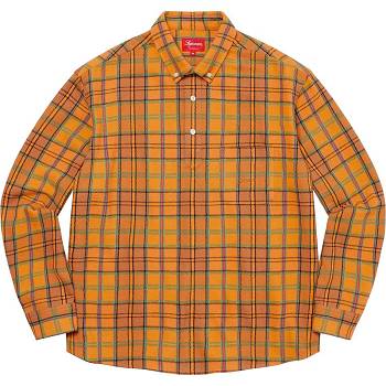 Supreme Pullover Plaid Flannel Shirts Gold | AU387AP