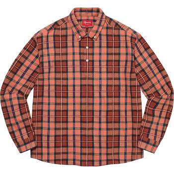 Supreme Pullover Plaid Flannel Shirts Pink | AU388SO