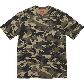 Supreme S/S Pocket Tee Sweaters Olive / Camo | AU333OR