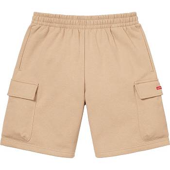 Supreme Small Box Baggy Cargo Sweat Shorts Brown | AU376MA