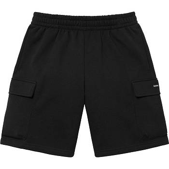 Supreme Small Box Baggy Cargo Sweat Shorts Black | AU379EX