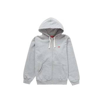 Supreme Small Box Drawcord Zip Up Hooded Sweatshirts Grey | AU269VD