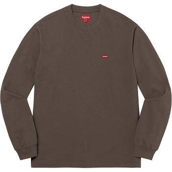 Supreme Small Box L/S Tee Sweaters Brown | AU351QZ