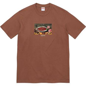 Supreme Strawberries Tee T Shirts Brown | AU259DN