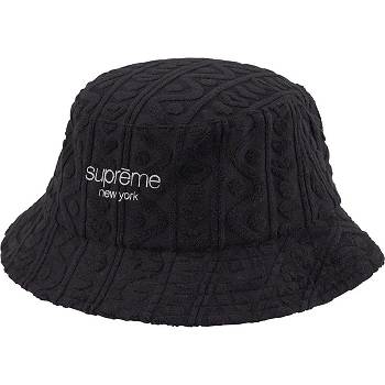 Supreme Terry Pattern Crusher Hats Black | AU149UT