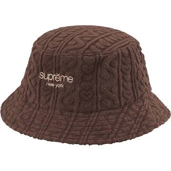Supreme Terry Pattern Crusher Hats Brown | AU151OR