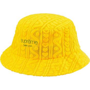Supreme Terry Pattern Crusher Hats Yellow | AU147TV