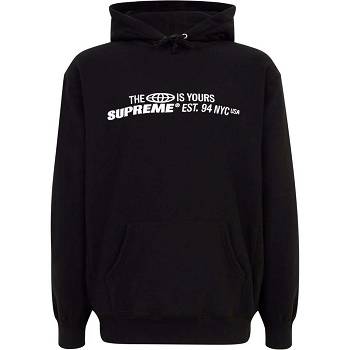 Supreme The World Is Yours Printed Hoodie Black | AU511TV
