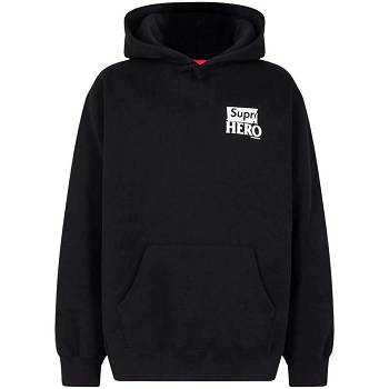 Supreme X Antihero Hoodie Black | AU507QZ
