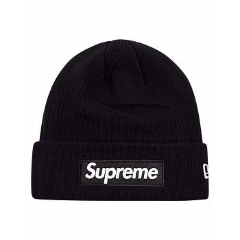 Supreme x New Era Box Logo Beanie Hats Black | AU114BC
